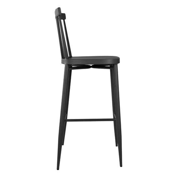 Bolero Windsor Hochhocker aus Aluminium in Schwarz (2 Stück) 1 Bolero Windsor Hochhocker aus Aluminium in Schwarz (2 Stück)