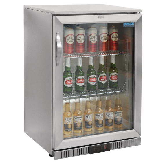 Polar Serie G Edelstahl Barkühlschrank mit Klapptür 138L Polar Serie G Edelstahl Barkühlschrank mit Klapptür 138L