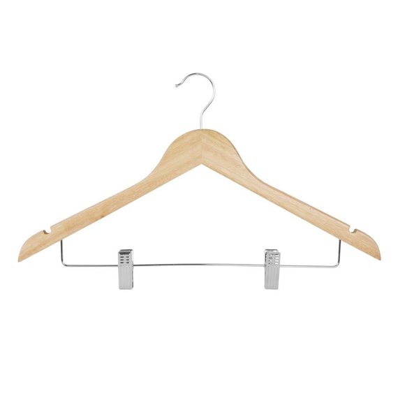 Bolero Holzkleiderbügel mit Anti-Rutsch-Klammern (10er-Pack) Bolero Holzkleiderbügel mit Anti-Rutsch-Klammern (10er-Pack)
