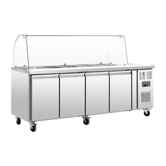 Polar Serie U 4-türige GN-Saladette mit Schutzhaube 2 Polar Serie U 4-türige GN-Saladette mit Schutzhaube