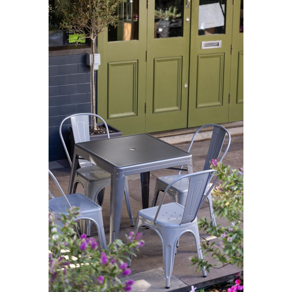 Bolero Bistro quadratischer Bistrotisch aus Stahl Grau 66cm 7 Bolero Bistro quadratischer Bistrotisch aus Stahl Grau 66cm