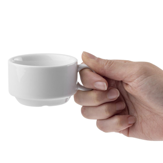 Olympia Whiteware stapelbare Espressotassen 85ml 3oz (12 Stück) 6 Olympia Whiteware stapelbare Espressotassen 85ml 3oz (12 Stück)