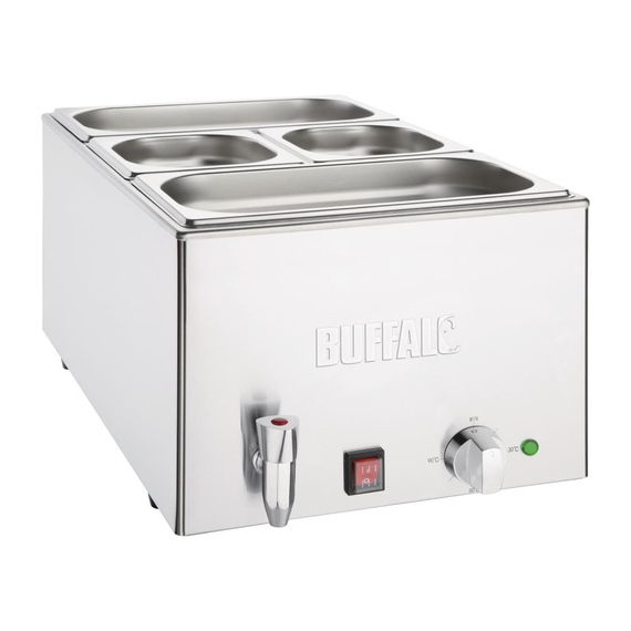 Buffalo Bain Marie mit Ablasshahn und Schalen 2 Buffalo Bain Marie mit Ablasshahn und Schalen
