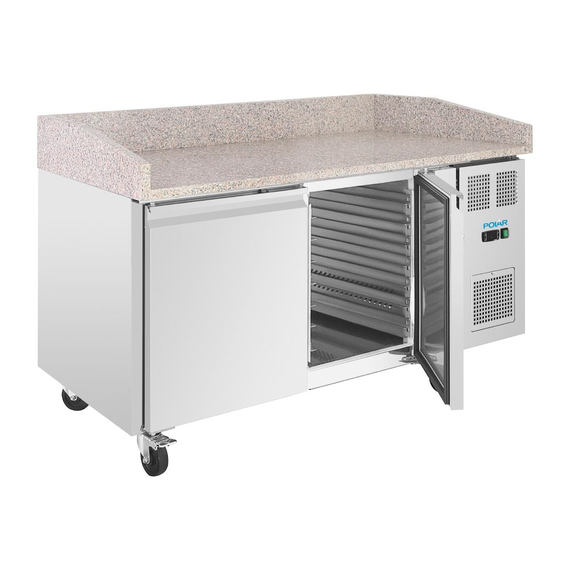 Polar U-Series Doppelter Pizzatisch mit Granitplatte 428Ltr 4 Polar U-Series Doppelter Pizzatisch mit Granitplatte 428Ltr
