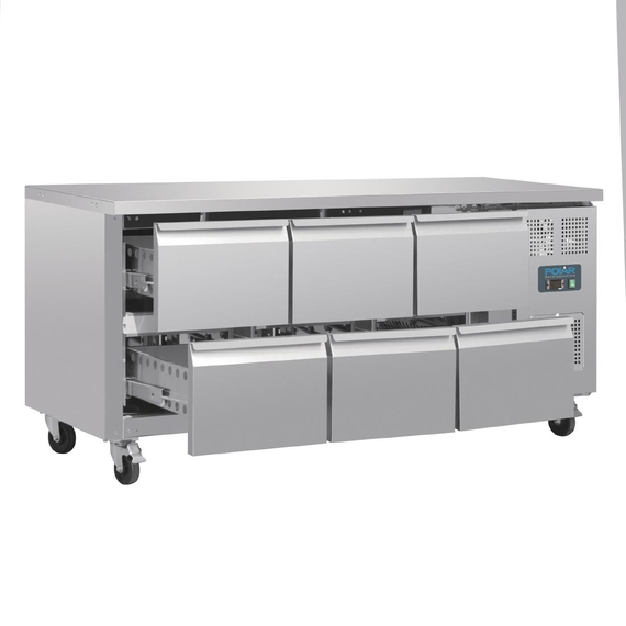 Polar Serie U GN-Kühltisch mit 6 Schubladen 465L 6 Polar Serie U GN-Kühltisch mit 6 Schubladen 465L