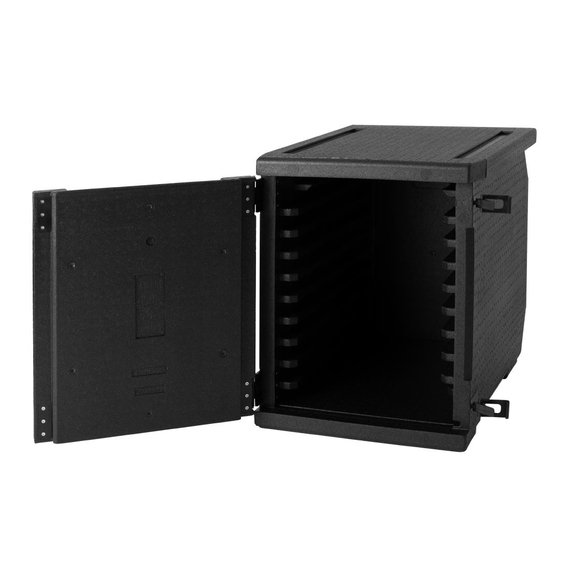 Cambro isolierter Frontlader Lebensmitteltransportbehälter 126L mit 9 Schienen 4 Cambro isolierter Frontlader Lebensmitteltransportbehälter 126L mit 9 Schienen