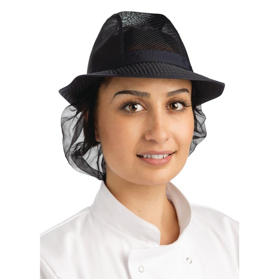 Trilby Hut mit Haarnetz dunkelblau Größe S Trilby Hut mit Haarnetz dunkelblau Größe S