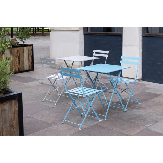 Bolero Perth Grau Gehweg Stil Stahl Tisch Quadratisch 600mm Bolero Perth Grau Gehweg Stil Stahl Tisch Quadratisch 600mm