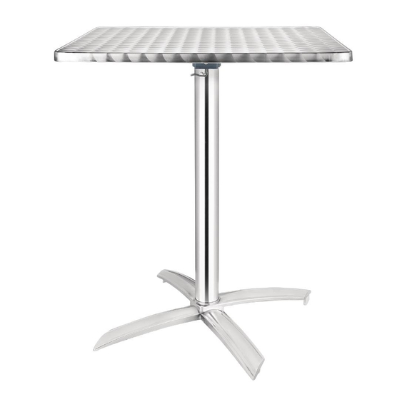 Bolero quadratischer klappbarer Tisch Edelstahl 1 Bein 60cm Bolero quadratischer klappbarer Tisch Edelstahl 1 Bein 60cm