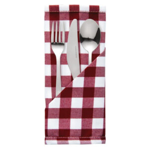 Mitre Comfort Gingham Servietten rot-weiß kariert 41cm (10 Stück)