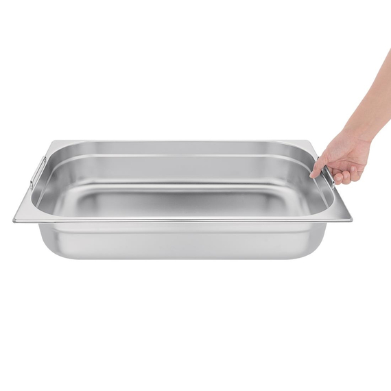 Vogue Edelstahl GN-Behälter GN1/1 mit Griffen 10cm 3 Vogue Edelstahl GN-Behälter GN1/1 mit Griffen 10cm