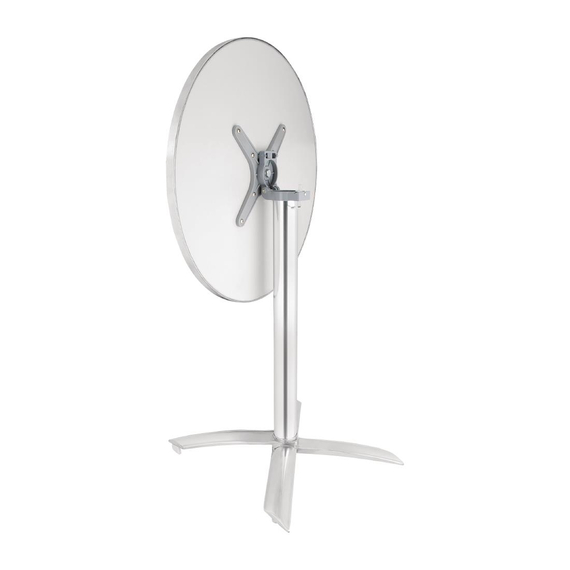 Bolero runder klappbarer Tisch Edelstahl 1 Bein 60cm 3 Bolero runder klappbarer Tisch Edelstahl 1 Bein 60cm