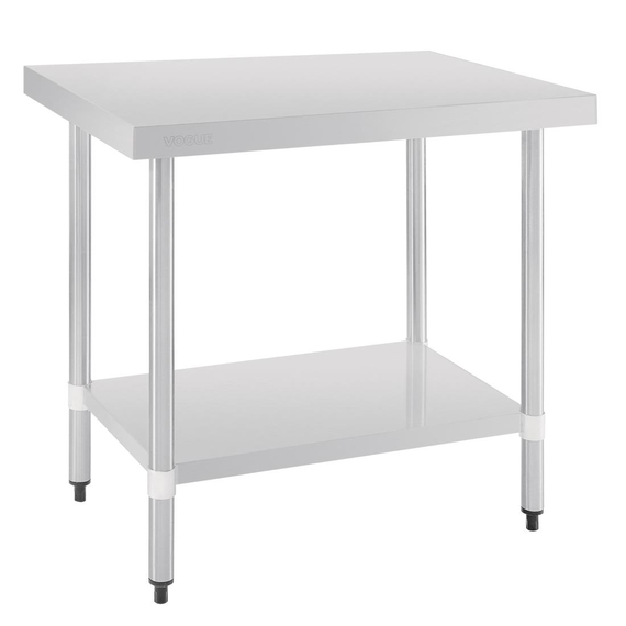 Vogue Edelstahl Arbeitstisch mit Regalboden 90 x 60cm 2 Vogue Edelstahl Arbeitstisch mit Regalboden 90 x 60cm