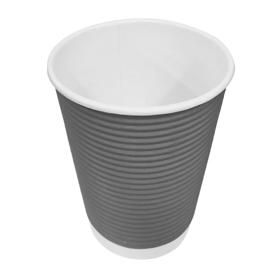 Fiesta Recyclable Heißgetränkebecher aus Wellpappe dunkelgrau 225ml (25 Stück) 4 Fiesta Recyclable Heißgetränkebecher aus Wellpappe dunkelgrau 225ml (25 Stück)