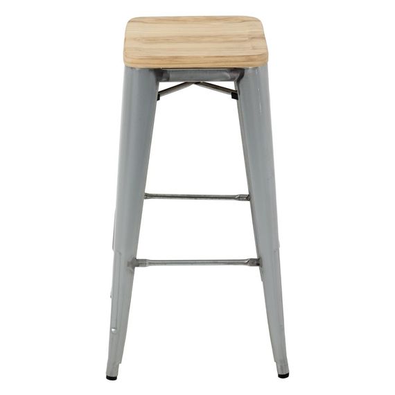 Bolero Bistro-Hohehocker mit Holzsitzauflage aus verzinktem Stahl (4 Stück) 1 Bolero Bistro-Hohehocker mit Holzsitzauflage aus verzinktem Stahl (4 Stück)