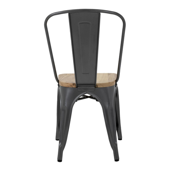 Bolero Bistro Stahlstühle mit Holzsitz grau (4 Stück) 6 Bolero Bistro Stahlstühle mit Holzsitz grau (4 Stück)