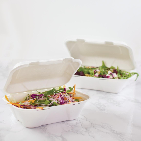 Vegware kompostierbare Einweg Menüboxen mit Klappdeckel aus Bagasse 22,8cm (200 Stück) Vegware kompostierbare Einweg Menüboxen mit Klappdeckel aus Bagasse 22,8cm (200 Stück)