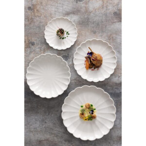 Olympia Bloom Muschelförmige Schalen Weiß 230mm (6 Stück)