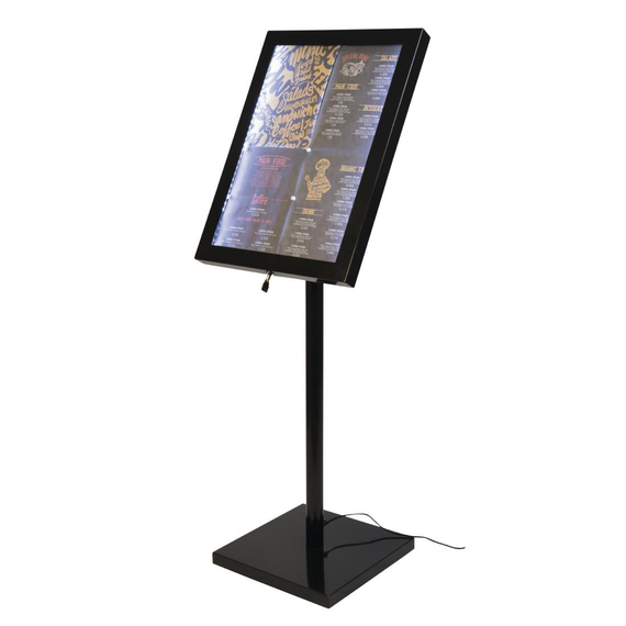 Securit LED-Displaykasten 4 x A4 komplett mit Stange und Sockel 1 Securit LED-Displaykasten 4 x A4 komplett mit Stange und Sockel