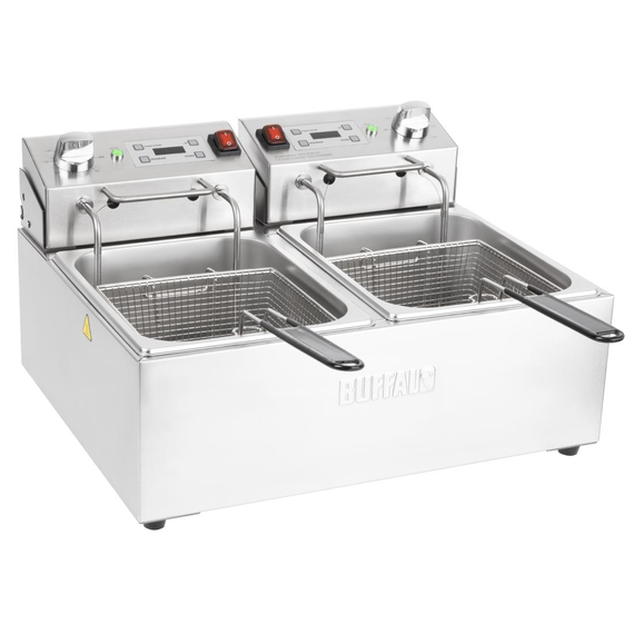 Buffalo Doppel-Elektrofritteuse mit Timer 2x5Ltr 3 Buffalo Doppel-Elektrofritteuse mit Timer 2x5Ltr