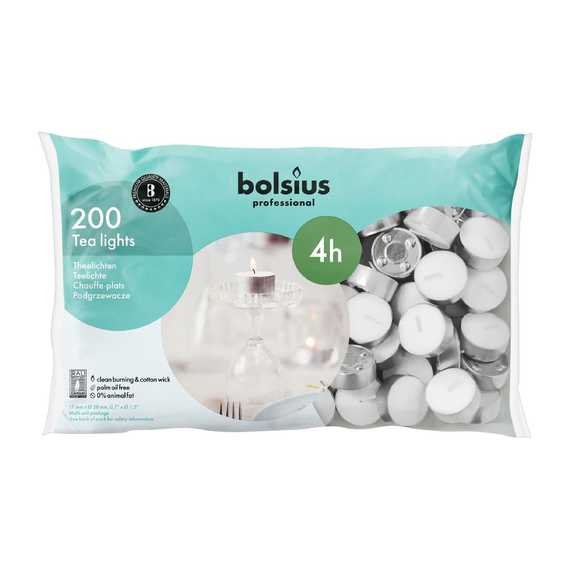 Bolsius Vier-Stunden-Teelichter (200 Stück) 1 Bolsius Vier-Stunden-Teelichter (200 Stück)