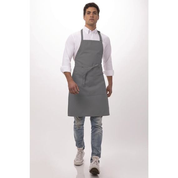 Chef Works Lätzchenschürze Grau 6 Chef Works Lätzchenschürze Grau