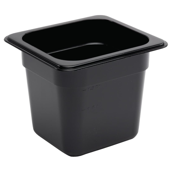 Vogue GN-Behälter GN1/6 schwarz 150mm 1 Vogue GN-Behälter GN1/6 schwarz 150mm
