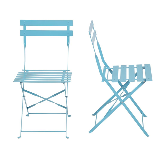 Bolero klappbare Terrassenstühle Stahl azurblau (2 Stück) 3 Bolero klappbare Terrassenstühle Stahl azurblau (2 Stück)