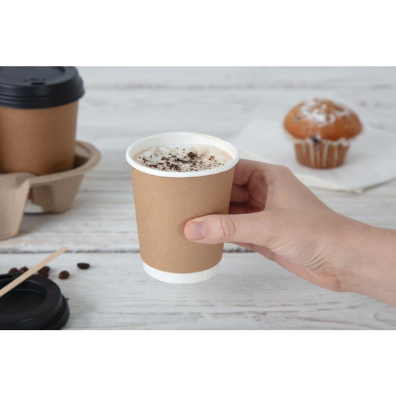 Fiesta Recyclable Deckel für 225ml-Heißgetränkebecher schwarz (50 Stück) 4 Fiesta Recyclable Deckel für 225ml-Heißgetränkebecher schwarz (50 Stück)