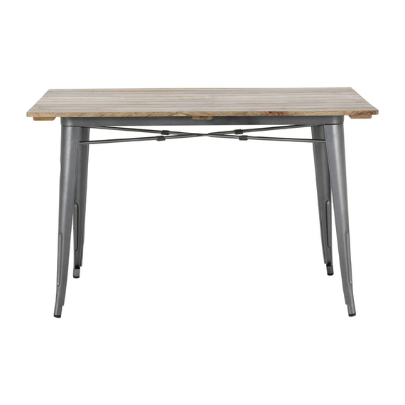 Bolero Bistro Esstisch Latten-Mangoholzplatte Gunmetal 1200mm Bolero Bistro Esstisch Latten-Mangoholzplatte Gunmetal 1200mm