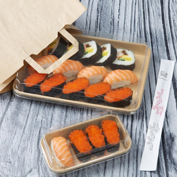 Fiesta Recycelbare PET-Deckel für Nr. 7 Sushi-Schalen (300 Stück) 4 Fiesta Recycelbare PET-Deckel für Nr. 7 Sushi-Schalen (300 Stück)