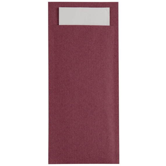 Europochette Burgund Besteckbeutel mit weißer Serviette (Box 500) (500 Stück) 1 Europochette Burgund Besteckbeutel mit weißer Serviette (Box 500) (500 Stück)