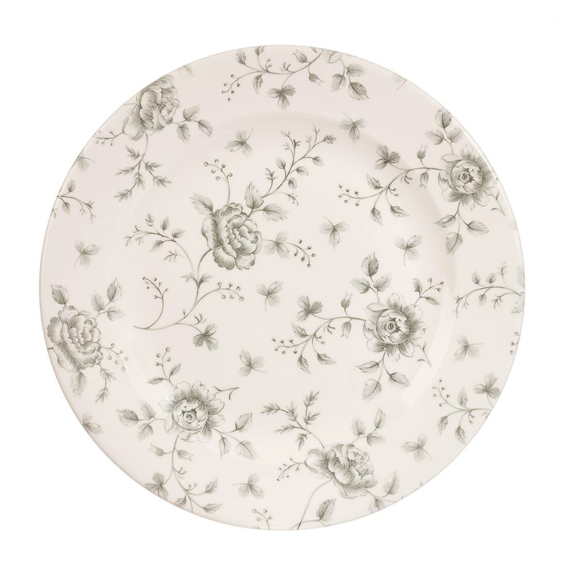 Churchill Vintage Prints Rose Chintz Profilplatten, Grau, 305 mm (6 Stück) Churchill Vintage Prints Rose Chintz Profilplatten, Grau, 305 mm (6 Stück)