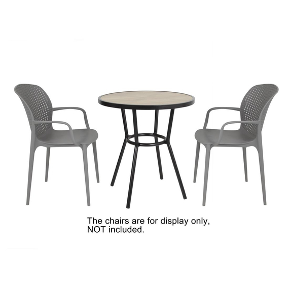 Bolero Marston runder Outdoor Tisch Schwarz 700mm 1 Bolero Marston runder Outdoor Tisch Schwarz 700mm