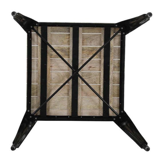 Bolero Bistro Esstisch Geschlitzte Mangoholzplatte Schwarzes Gestell 650mm 6 Bolero Bistro Esstisch Geschlitzte Mangoholzplatte Schwarzes Gestell 650mm
