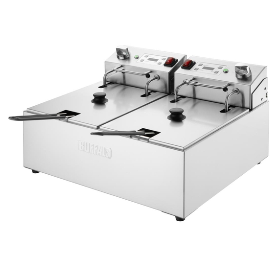 Buffalo Doppel-Elektrofritteuse mit Timer 2x5Ltr 4 Buffalo Doppel-Elektrofritteuse mit Timer 2x5Ltr