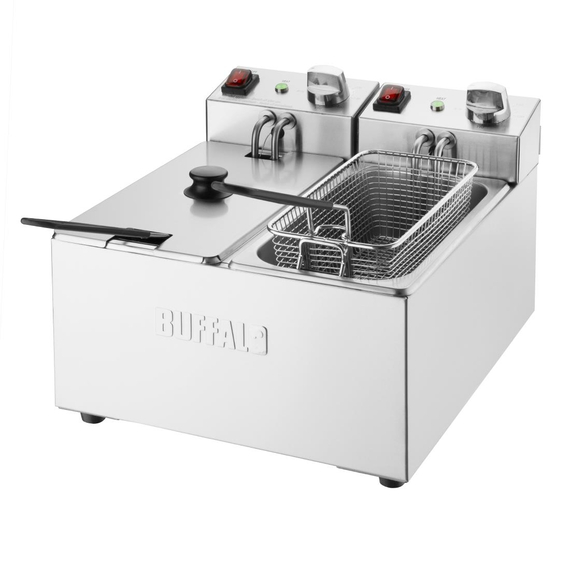 Buffalo Zwei Behälter Zwei Korb 2x3Ltr Aufsatzfritteuse 2x2kW 2 Buffalo Zwei Behälter Zwei Korb 2x3Ltr Aufsatzfritteuse 2x2kW