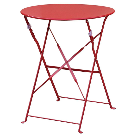 Bolero runder klappbarer Terrassentisch Stahl rot 60cm 1 Bolero runder klappbarer Terrassentisch Stahl rot 60cm