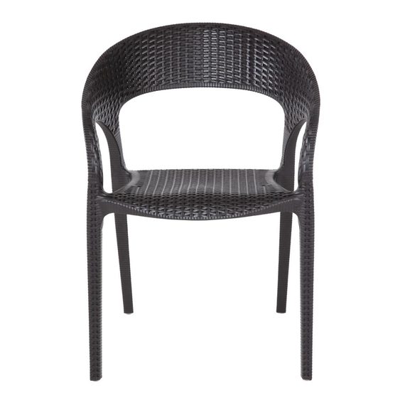 Bolero Rattanstühle mit Armlehne schwarz (4 Stück) 1 Bolero Rattanstühle mit Armlehne schwarz (4 Stück)