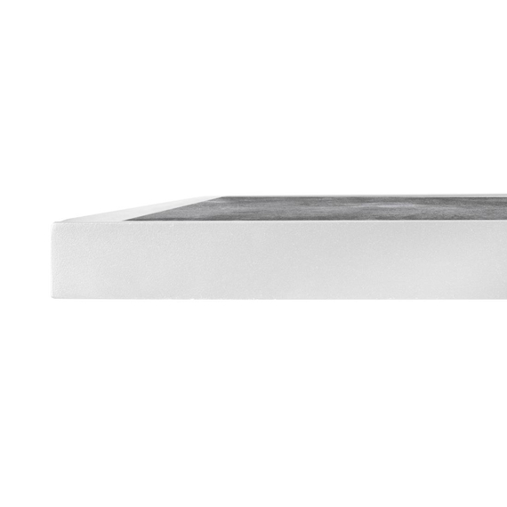 Bolero Outdoor-Tischplatte aus gehärtetem Glas mit dunklem Steineffekt und weißem Rand ¿ 700 mm 3 Bolero Outdoor-Tischplatte aus gehärtetem Glas mit dunklem Steineffekt und weißem Rand ¿ 700 mm