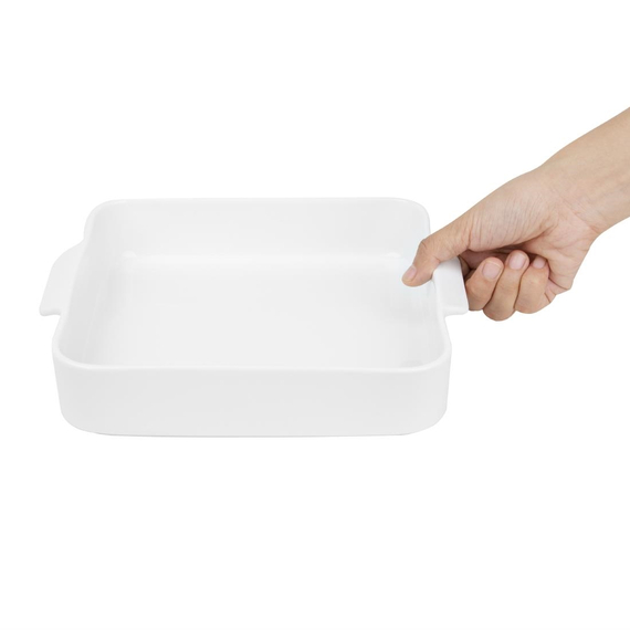Olympia Whiteware Quadratische Bratform mit Griffen 260x225x50mm (2 Stück) 4 Olympia Whiteware Quadratische Bratform mit Griffen 260x225x50mm (2 Stück)