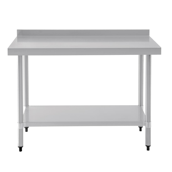 Vogue Edelstahl Arbeitstisch mit Aufkantung und Regalboden 120 x 60cm 3 Vogue Edelstahl Arbeitstisch mit Aufkantung und Regalboden 120 x 60cm