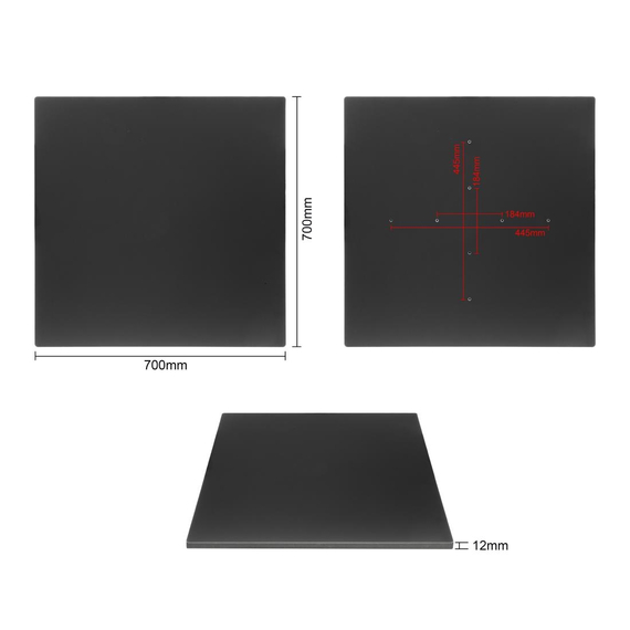 Bolero Mattschwarz Quadratische Tischplatte für draußen 700mm 3 Bolero Mattschwarz Quadratische Tischplatte für draußen 700mm