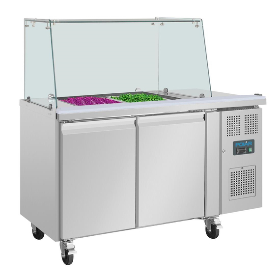 Polar U-Serie Premium Zweitürige Saladette Thekenkühlschrank der mit Schutz 3 Polar U-Serie Premium Zweitürige Saladette Thekenkühlschrank der mit Schutz