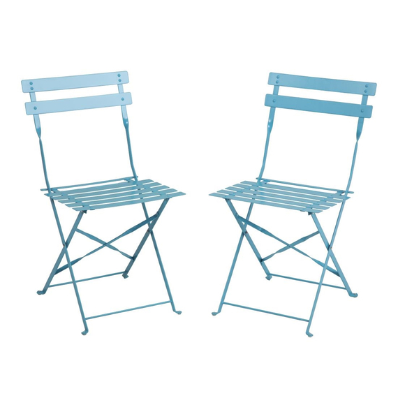 Bolero klappbare Terrassenstühle Stahl azurblau (2 Stück) 2 Bolero klappbare Terrassenstühle Stahl azurblau (2 Stück)