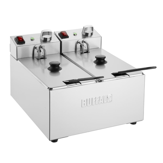 Buffalo Zwei Behälter Zwei Korb 2x3Ltr Aufsatzfritteuse 2x2kW Buffalo Zwei Behälter Zwei Korb 2x3Ltr Aufsatzfritteuse 2x2kW