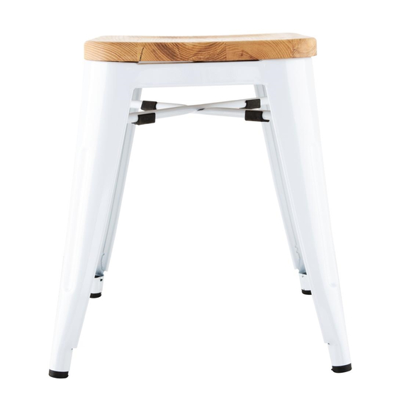 Bolero Bistro-Hocker mit Sitzpolster aus Holz, Weiß (4 Stück) 2 Bolero Bistro-Hocker mit Sitzpolster aus Holz, Weiß (4 Stück)