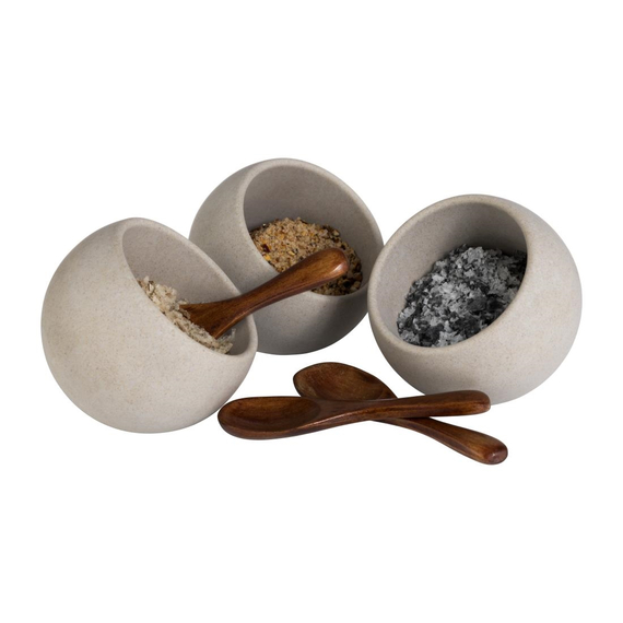 APS Moon 6-teiliges Buffetset 3 Holzlöffel 3 Melaminschalen 80mm 2 APS Moon 6-teiliges Buffetset 3 Holzlöffel 3 Melaminschalen 80mm