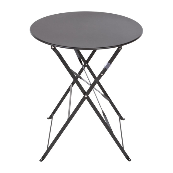 Bolero Perth Schwarzer Bürgersteig-Stil Stahl Tisch Rund 600mm 4 Bolero Perth Schwarzer Bürgersteig-Stil Stahl Tisch Rund 600mm