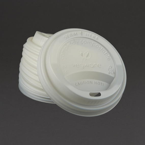 Vegware kompostierbare Heißgetränkebecher-Deckel 34 & 45,5cl (1000 Stück) 5 Vegware kompostierbare Heißgetränkebecher-Deckel 34 & 45,5cl (1000 Stück)